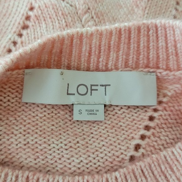 Ann Taylor LOFT Pink Knit Crew Sweater Small - Picture 4 of 4